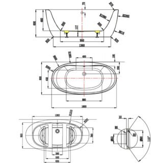 BC Designs Tamorin Freestanding Double Ended Bath With Waste - Gloss White - Image 4