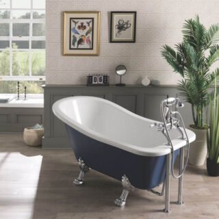 Bc Designs Fordham Freestanding Single Ended Slipper Bath with Feet Set 2 - Gloss White - Image 2