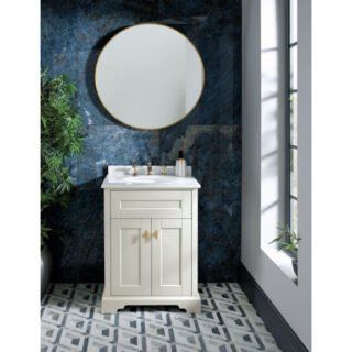BC Designs Victrion 2 Door Floor Standing Vanity Unit With Marble Top Basin - 600mm Wide - 1 Tap Hole - Image 3