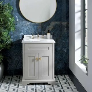 BC Designs Victrion 2 Door Floor Standing Vanity Unit With Basin - 640mm Wide - Image 2