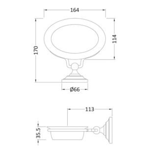 BC Designs Victrion Ceramic Soap Dish Holder - Image 3