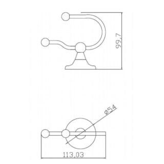 BC Designs Victrion Double Robe Hook - Image 3