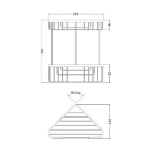 BC Designs Victrion Double Corner Shower Basket - Image 2