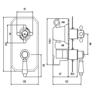 BC Designs Victrion 1-Way Twin Concealed Shower Valve - Image 2
