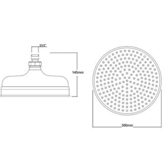BC Designs Victrion 12 Inch Round Fixed Shower Head - Image 4