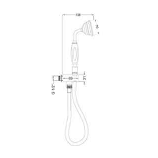 BC Designs Victrion Wall Mounted Single Function Shower Kit - Image 3