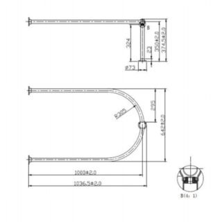 BC Designs Victrion Arch Shower Ring - Chrome - Image 2