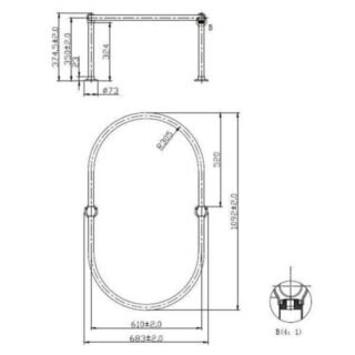 BC Designs Victrion Oval Shower Ring - Chrome - Image 2
