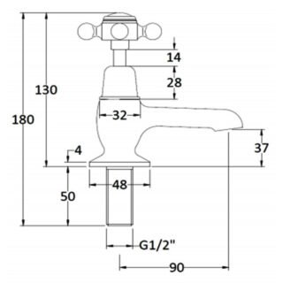 BC Designs Victrion Crosshead Basin Pillar Taps Pair - Image 2