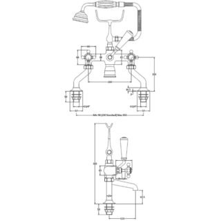 BC Designs Victrion Crosshead Deck Mounted Bath Shower Mixer Tap - Image 4