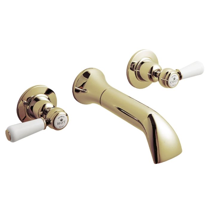 BC Designs Victrion Lever Basin Filler Tap with Spout - Gold
