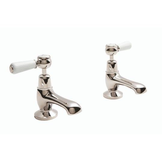 BC Designs Victrion Lever Basin Pillar Taps Pair - Nickel