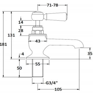 BC Designs Victrion Lever Bath Pillar Taps Pair - Image 2