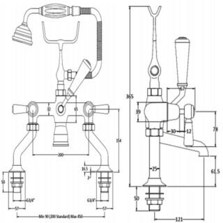 BC Designs Victrion Lever Deck Mounted Bath Shower Mixer Tap - Image 4