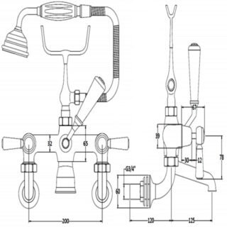 BC Designs Victrion Lever Wall Mounted Bath Shower Mixer Tap - Image 3