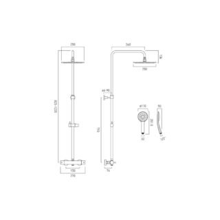 Vado Individual Nebula Adjustable Thermostatic Round Shower Column - Image 7
