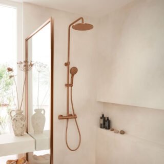 Vado Individual Nebula Adjustable Thermostatic Round Shower Column - Image 5