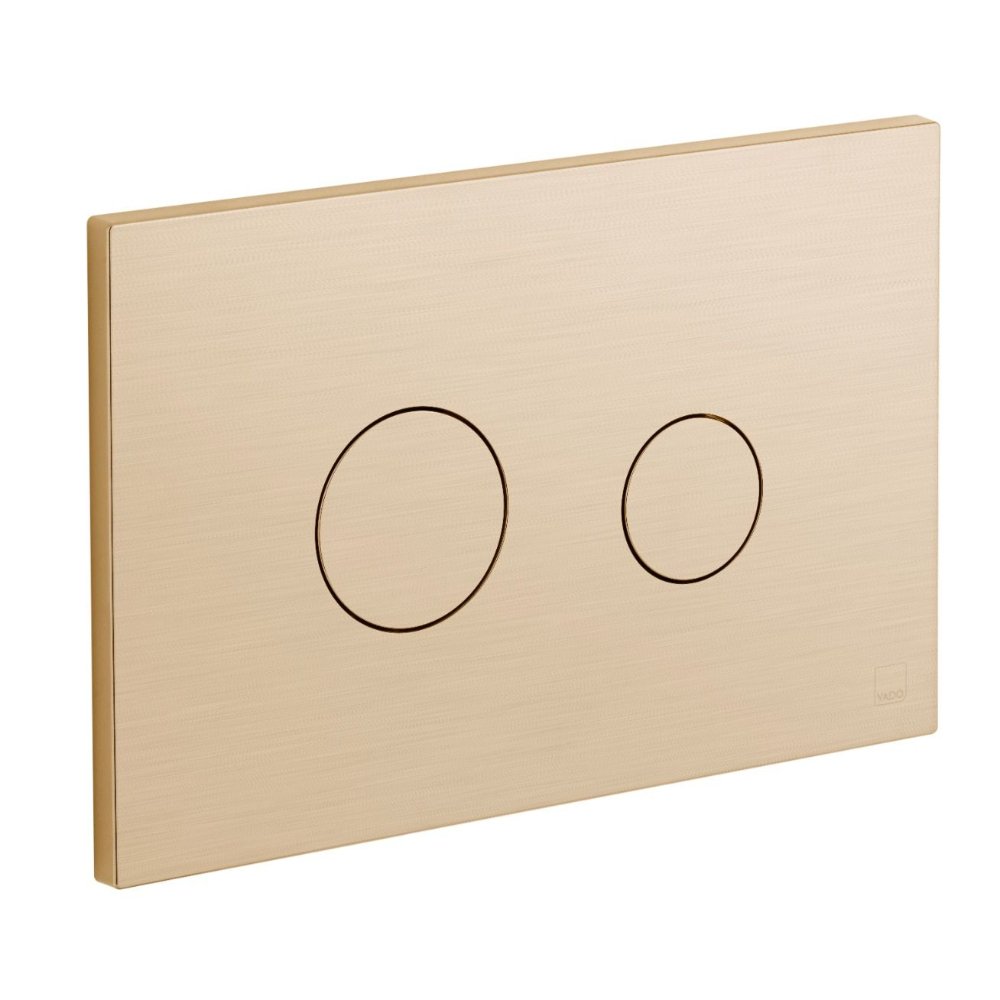 Vado Individual Round Button Flush Plate - Brushed Gold