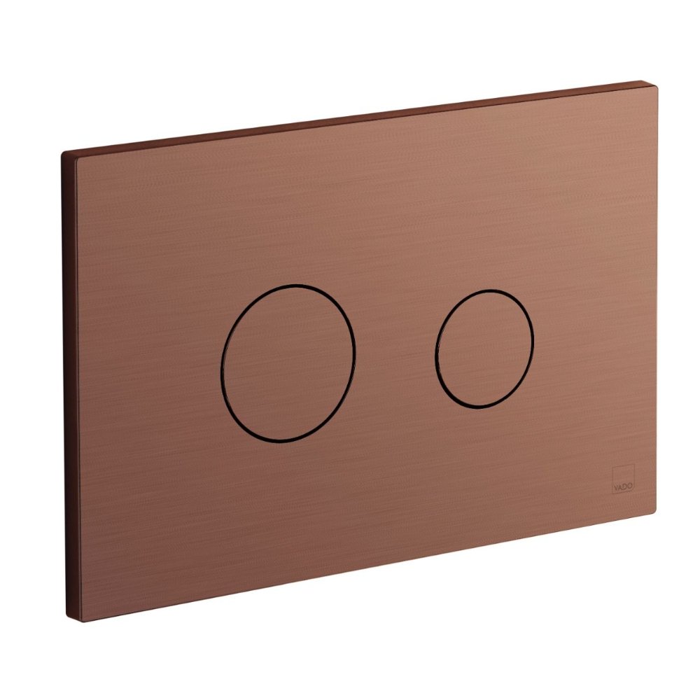 Vado Individual Round Button Flush Plate - Brushed Bronze