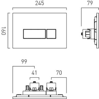 Vado Individual Square Button Flush Plate - Image 5