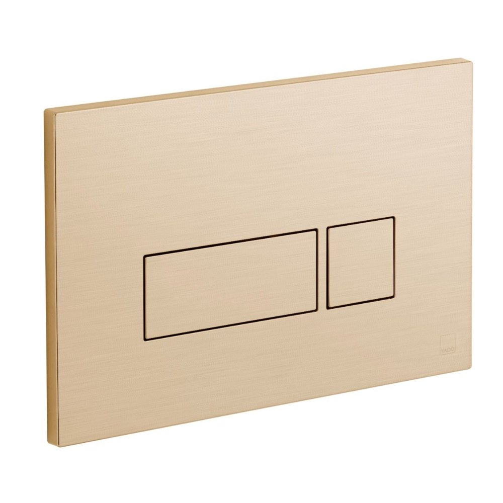 Vado Individual Square Button Flush Plate - Brushed Gold