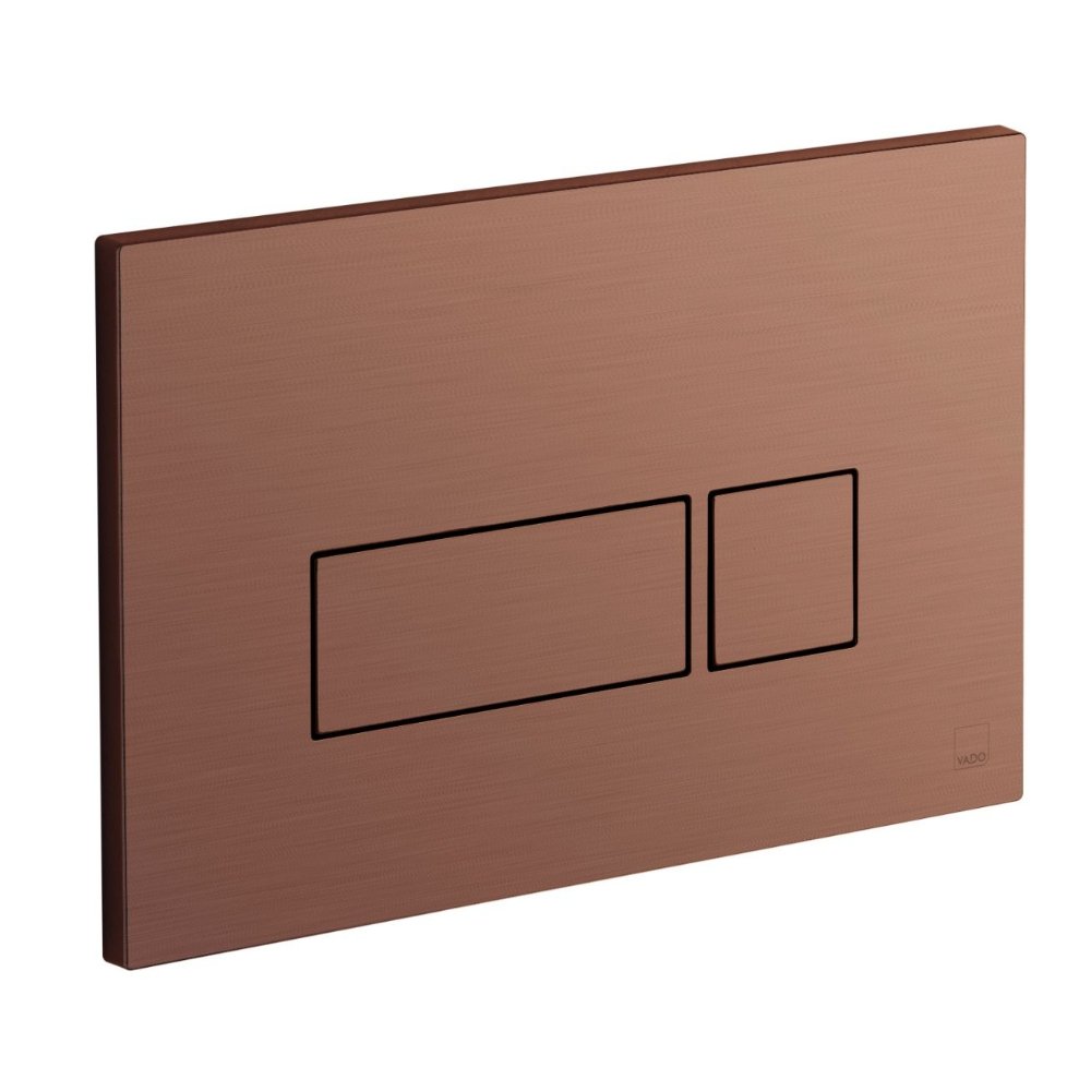 Vado Individual Square Button Flush Plate - Brushed Bronze