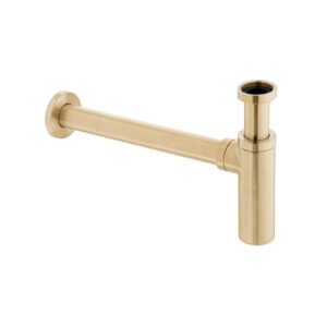 Vado Individual Round Bottle Trap - Brushed Gold