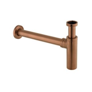 Vado Individual Round Bottle Trap - Brushed Bronze