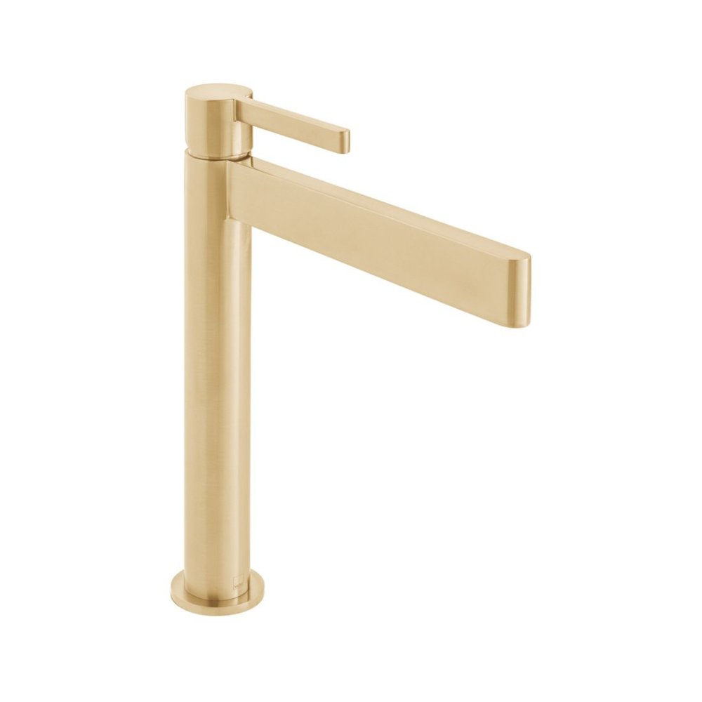 Vado Individual Edit Deck Mounted Mono Tall Basin Mixer Tap - Brushed Gold