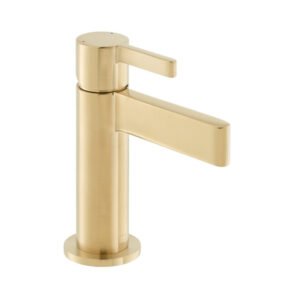 Vado Individual Edit Deck Mounted Mini Mono Basin Mixer Tap - Brushed Gold