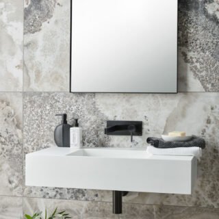 Vado Individual Edit Wall Mounted Basin Mixer Tap With Rectangular Backplate - Image 3