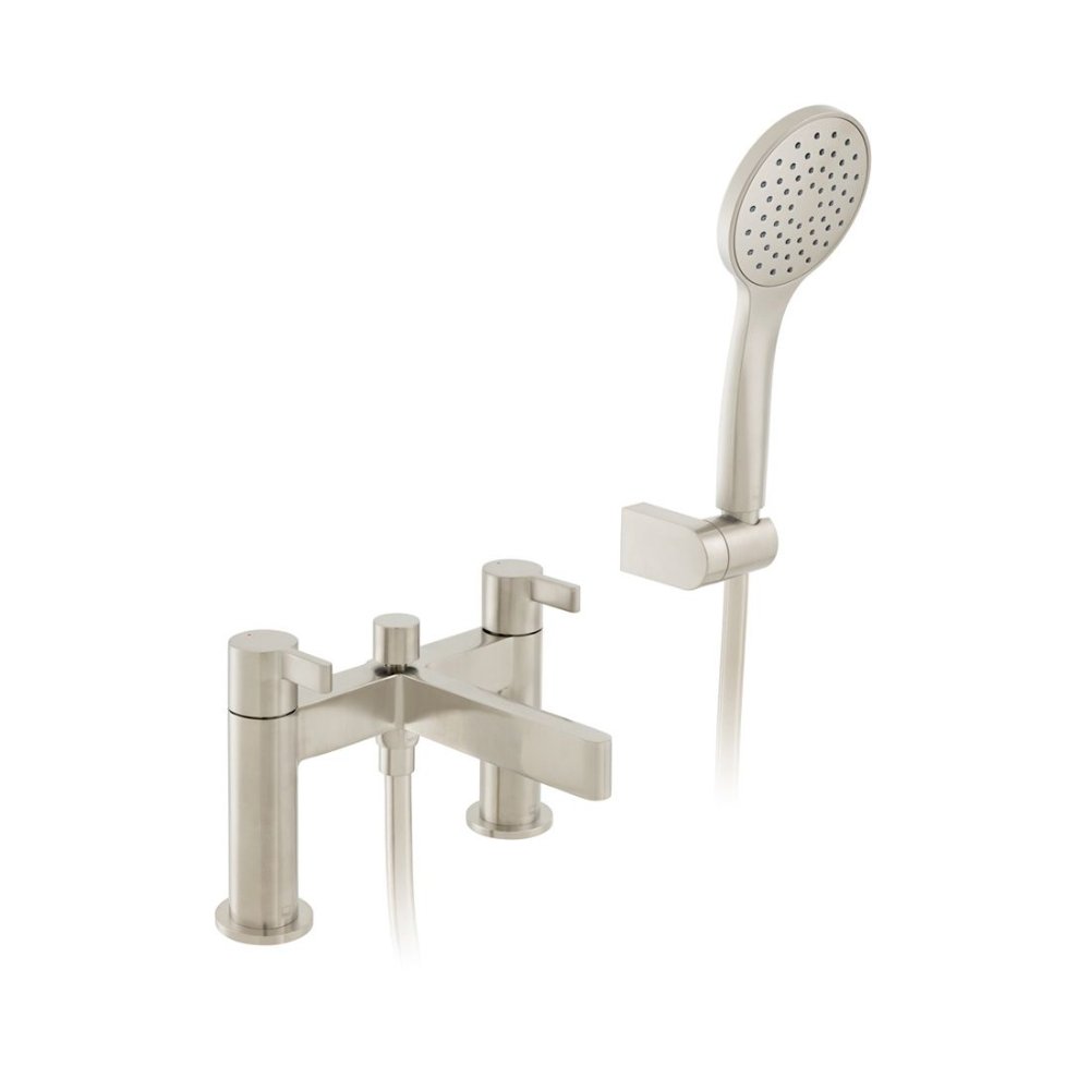 Vado Individual Edit Bath Shower Mixer Tap With Kit - Brushed Nickel