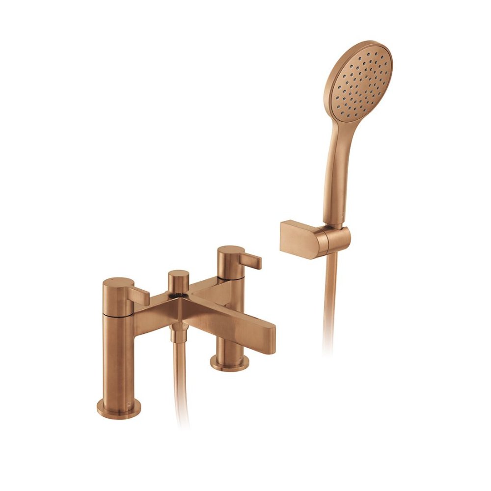 Vado Individual Edit Bath Shower Mixer Tap With Kit - Brushed Bronze