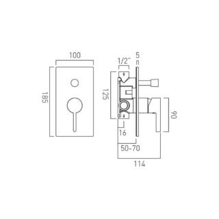 Vado Individual Edit 2 Outlet Concealed Manual Shower Valve With Diverter - Image 3