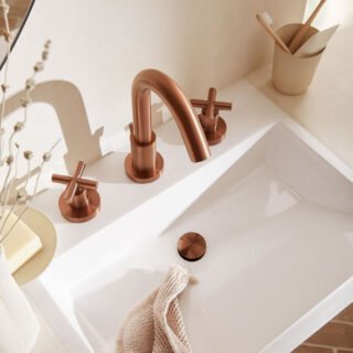 Vado Individual Elements 3 Hole Deck Mounted Basin Mixer Tap with Pop Up Waste - Image 3