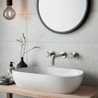 Vado Individual Elements 3 Hole Wall Mounted Basin Mixer Tap with 200mm Spout - Image 6