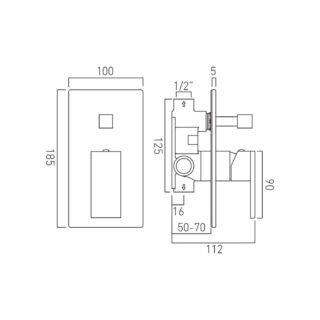 Vado Individual Notion 2 Outlet Concealed Manual Shower Valve With Diverter - Image 3