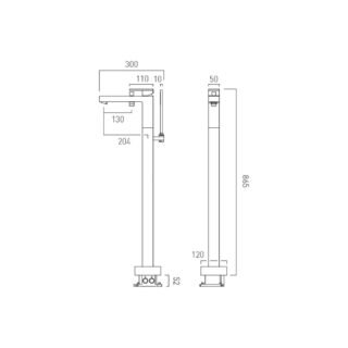 Vado Individual Notion Freestanding Bath Shower Mixer Tap With Kit - Image 4