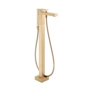 Vado Individual Notion Freestanding Bath Shower Mixer Tap With Kit - Brushed Gold