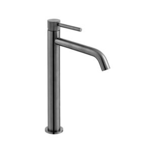 Vado Individual Origins Slimline Tall Mono Basin Mixer Tap with Knurled Handle - Brushed Black