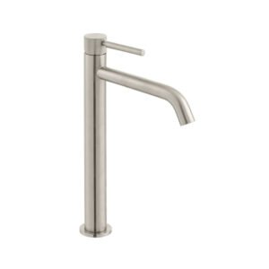 Vado Individual Origins Slimline Tall Mono Basin Mixer Tap with Knurled Handle - Brushed Nickel