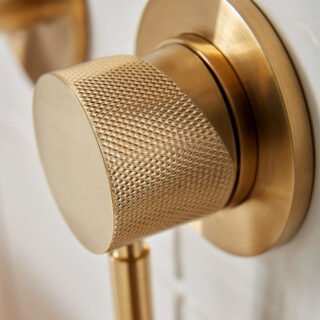 Vado Individual Origins Slimline 2 Hole Wall Mounted Single Lever Basin Mixer Tap with Knurled Handle - Image 6