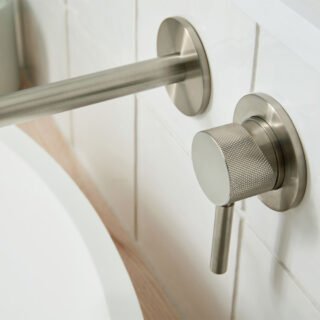 Vado Individual Origins Slimline 2 Hole Wall Mounted Single Lever Basin Mixer Tap with Knurled Handle - Image 8