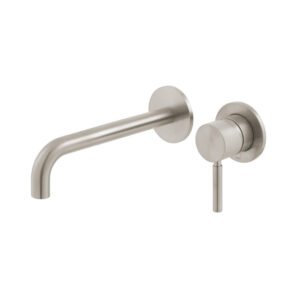 Vado Individual Origins Slimline 2 Hole Wall Mounted Single Lever Basin Mixer Tap with Knurled Handle - Brushed Nickel