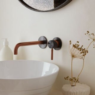 Vado Individual Origins 2 Hole Wall Mounted Basin Mixer Tap With Knurled Handle - Image 11