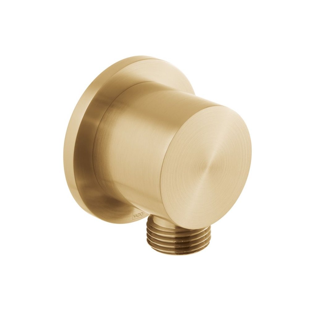 Vado Individual Round Wall Outlet Elbow - Brushed Gold