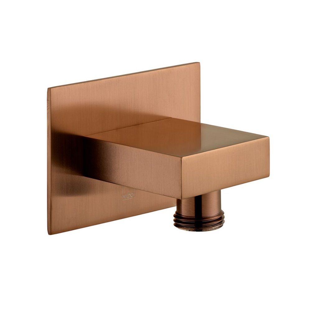 Vado Individual Square Wall Outlet Elbow - Brushed Bronze