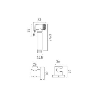 Vado Individual Shattaf Shower Handset With Hose And Bracket - Image 4