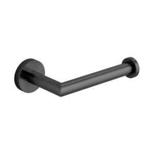 Vado Individual Spa Toilet Roll Holder With knurled Accents - Brushed Black
