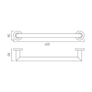 Vado Individual Spa Towel rail - 450mm Long - Image 5